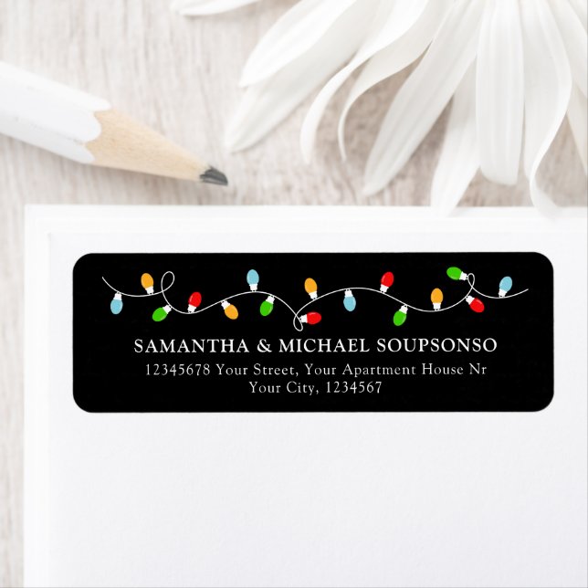 Minimalist black Christmas Contact Return Address (Insitu)