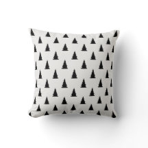 Minimalist black Christmas tree pattern on white
