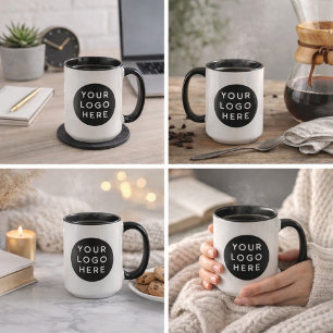 Minimalist Black Circle Logo Modern Brand Design Mug