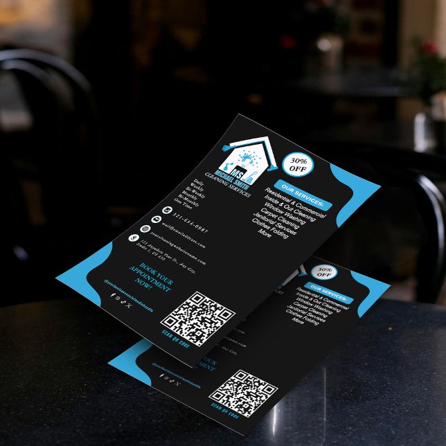 Minimalist Black Cleaning Services Professional Flyer (Creator Uploaded)