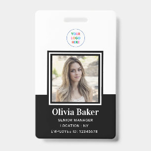 Minimalist Black Company Logo Employee Security ID Badge