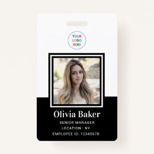 Minimalist Black Company Logo Employee Security ID Badge