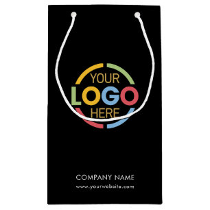 Minimalist Black Corporate Company Business Logo Small Gift Bag