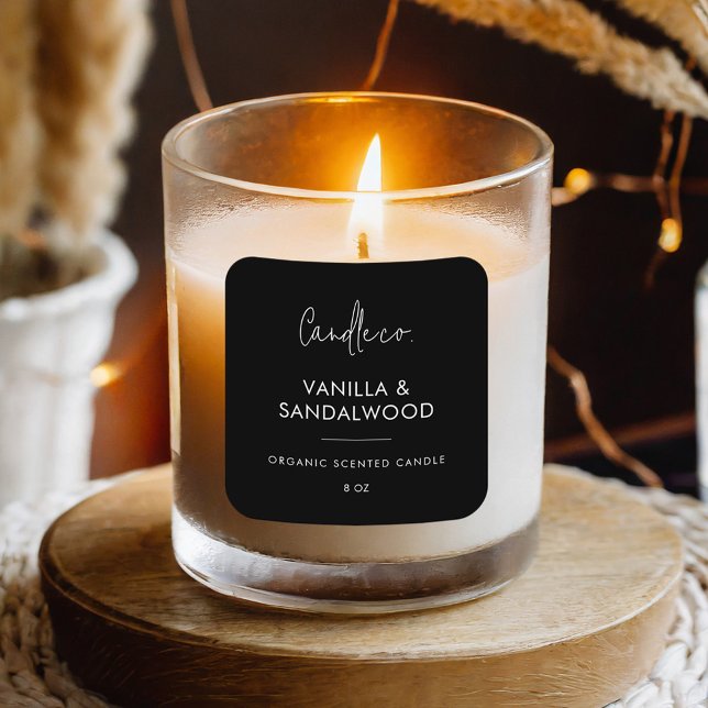 Minimalist Black Custom Candle Label (Creator Uploaded)