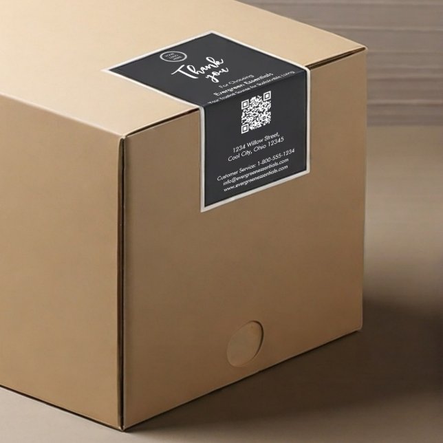 Minimalist Black Custom Logo Large Box Seal Label (Creator Uploaded)