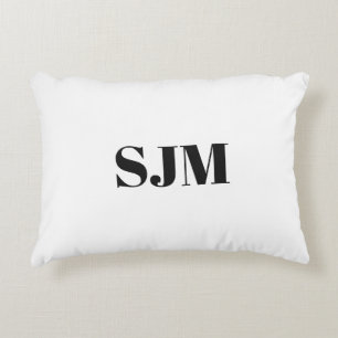 Minimalist black Custom monogram initials name Decorative Cushion