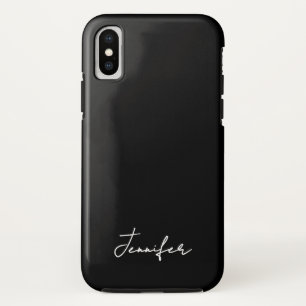 Minimalist Black Custom Name Signature Script  iPhone X Case