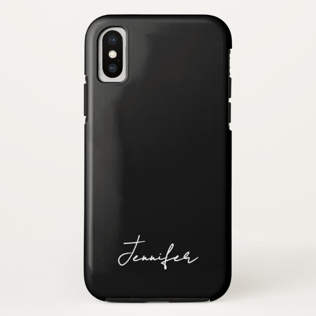 Minimalist Black Custom Name Signature Script  Case-Mate iPhone Case (Back)