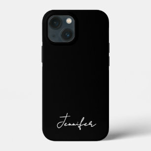 Minimalist Black Custom Name Signature Script  iPhone 13 Mini Case