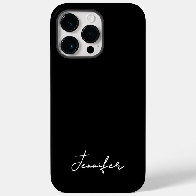 Minimalist Black Custom Name Signature Script  Case-Mate iPhone Case (Back)