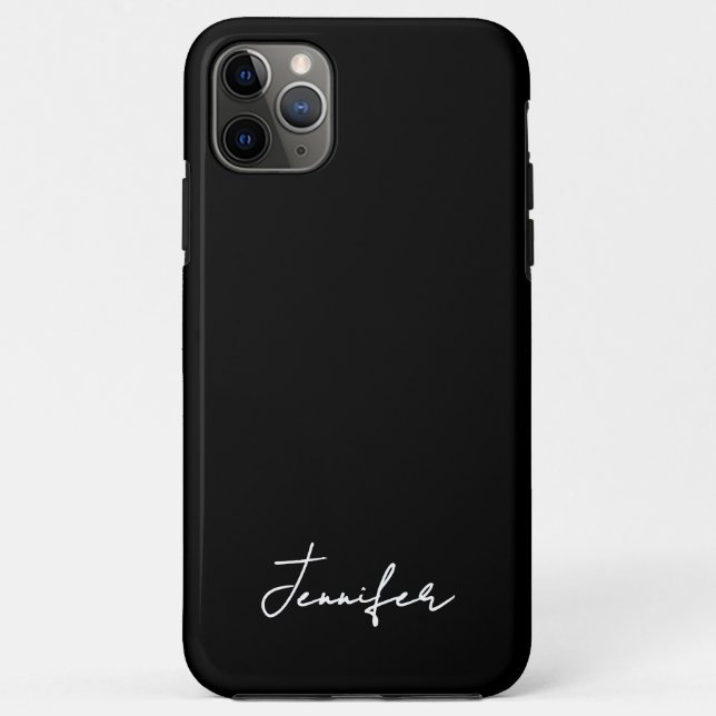 Minimalist Black Custom Name Signature Script  Case-Mate iPhone Case (Back)