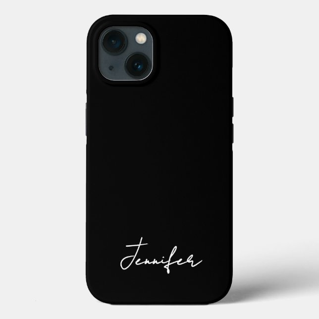Minimalist Black Custom Name Signature Script  Case-Mate iPhone Case (Back)