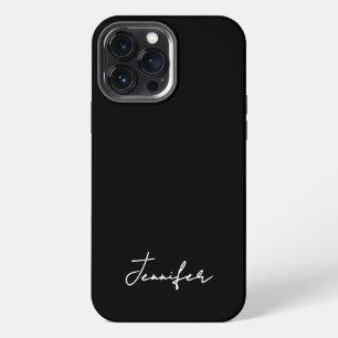 Minimalist Black Custom Name Signature Script iPhone 13 Pro Max Case