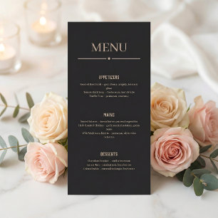 Minimalist Black Dark Restaurant Or Wedding Menu