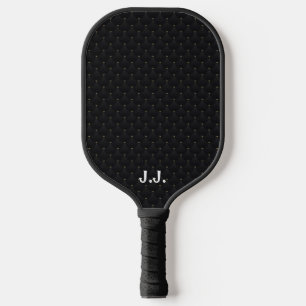 Minimalist Black Design Modern Monogram  Pickleball Paddle
