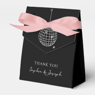 Minimalist Black Disco Ball Favour Box