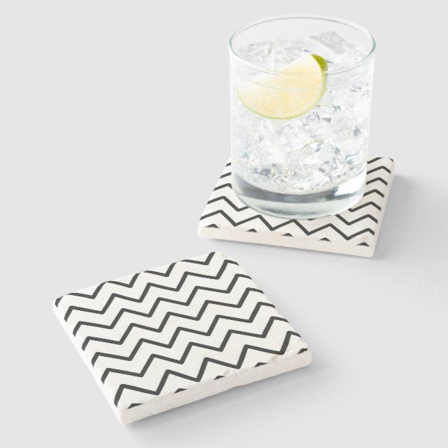Minimalist Black Dot Marble Stone Coaster (Side)