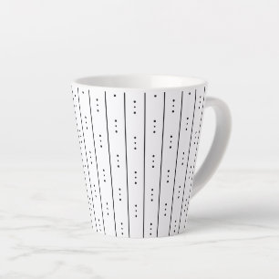 Minimalist Black Dots & Lines Latte Mug