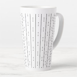 Minimalist Black Dots & Lines Latte Mug