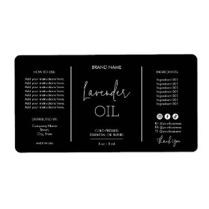 Minimalist Black Dropper Bottle Product Labels