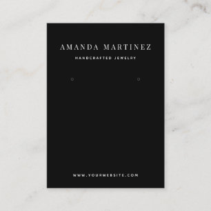 Minimalist Black Earring Display Business Card