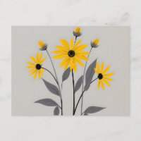 Minimalist Black Eyed Susan Flowers
