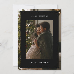 Minimalist Black Frame Photo  Holiday Card