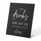 Minimalist Black Funny Wedding Open Bar Sign