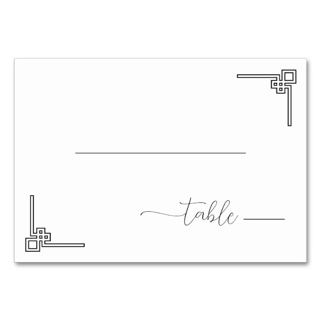 Minimalist Black Geometric Table Number (Front)