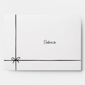 Minimalist Black Gift Bow Christmas Envelope