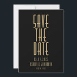 Minimalist Black Gold Art Deco Wedding Save The Date<br><div class="desc">Minimalist Black Gold Art Deco Wedding Save the Date Invitation</div>
