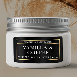 Minimalist Black & Gold Body Butter Jar Product Label