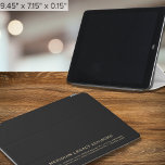 Minimalist Black Gold Business iPad Air Cover<br><div class="desc">A simple typographic business template in a modern minimalist style that can easily be updated with your company name and text. Designed with classic typography, you can customise by changing the text using the fields provided. A simple minimalist design for sales, advertising, marketing, and promotion; for your employees, customers, clients,...</div>