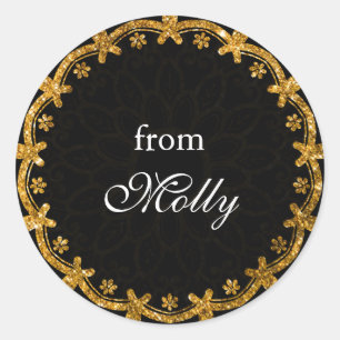 Minimalist Black & Gold Circle Mandala Stickers