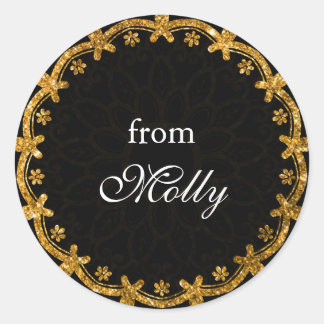 Minimalist Black & Gold Circle Mandala Stickers