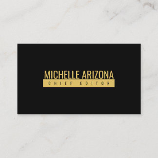 Minimalist Black & Gold Color Professional Modern Enclosure Card