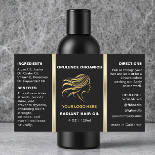 Minimalist Black & Gold Cosmetic Bottle Label
