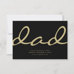Minimalist Black & Gold Dad Greeting Card