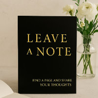 Minimalist Black & Gold Guest Book Sign invite