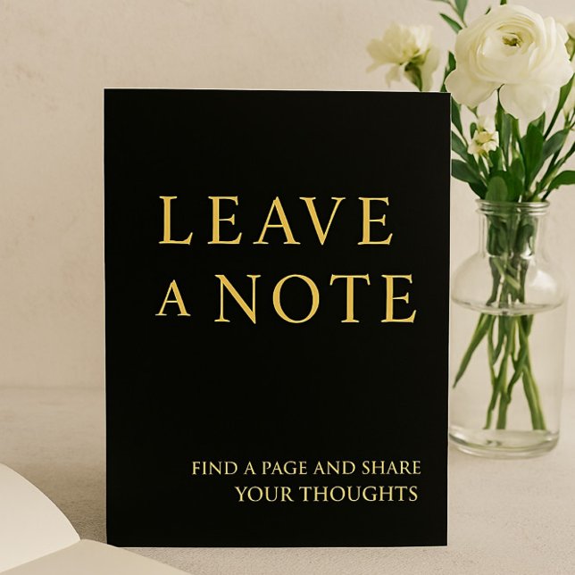 Minimalist Black & Gold Guest Book Sign invite  (Creator Uploaded)