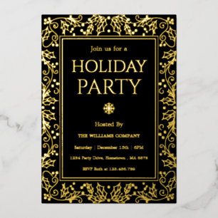 Minimalist Black & Gold Holiday Gathering