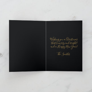 Minimalist Black & Gold Merry Christmas Card