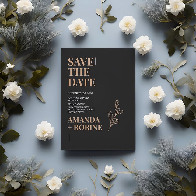 Minimalist Black & Gold Save The Date (Creator Uploaded)