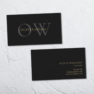 Minimalist Black Gold Simple Professional Business Card