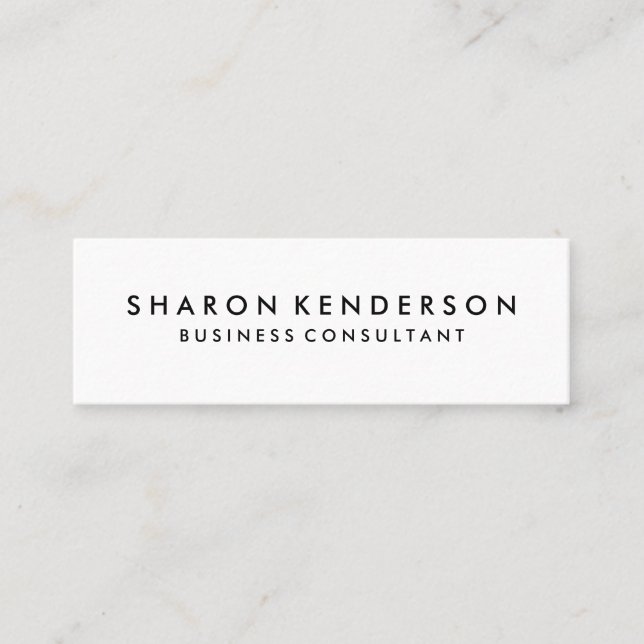 Minimalist Black / Hot Pink Text Mini Business Card (Front)