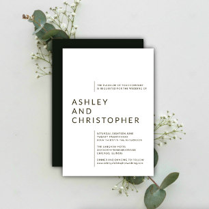 Minimalist Black Isolated Names Wedding Invitation
