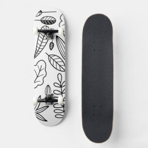 Minimalist Black Leaf Skateboard