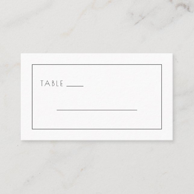Minimalist Black Line Template Place Card (Front)