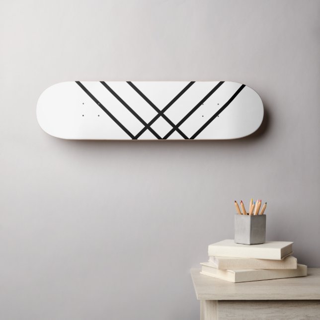 Minimalist Black Lines Skateboard Wall Art (Wall Art (Horz))