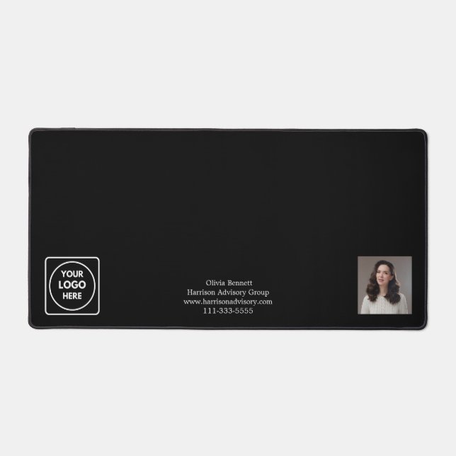 Minimalist Black Logo Business desk mat (Front)